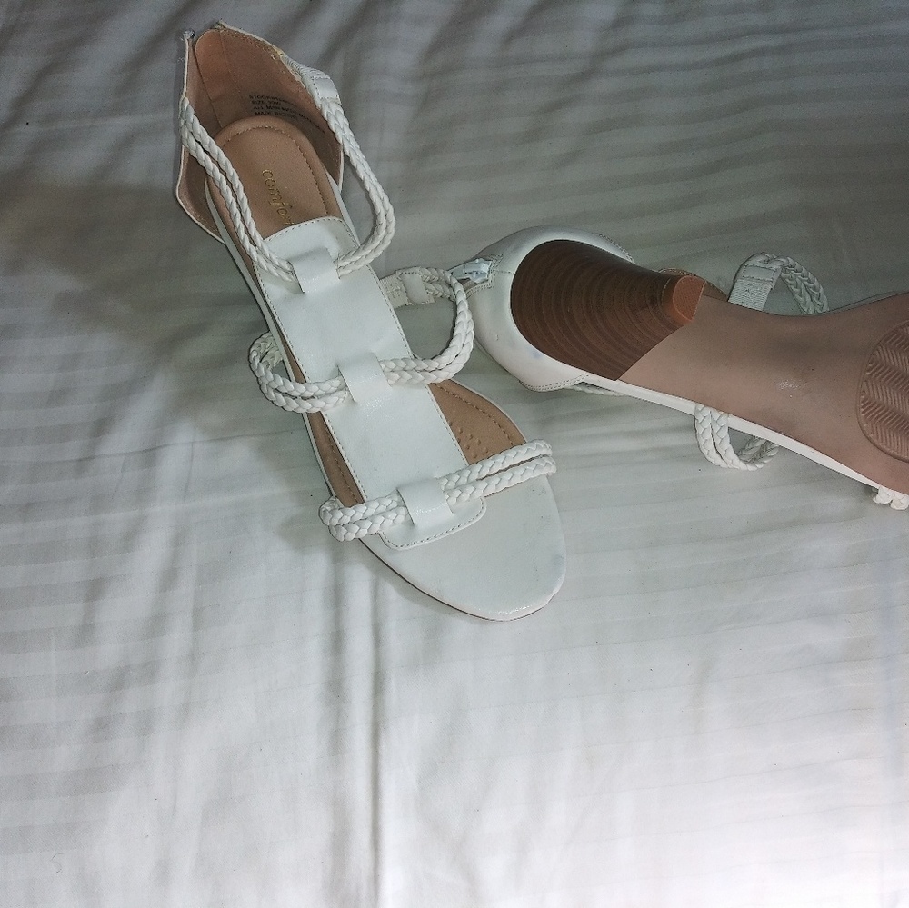 White strappy heels